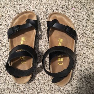Birkenstock-like ankle strap sandals